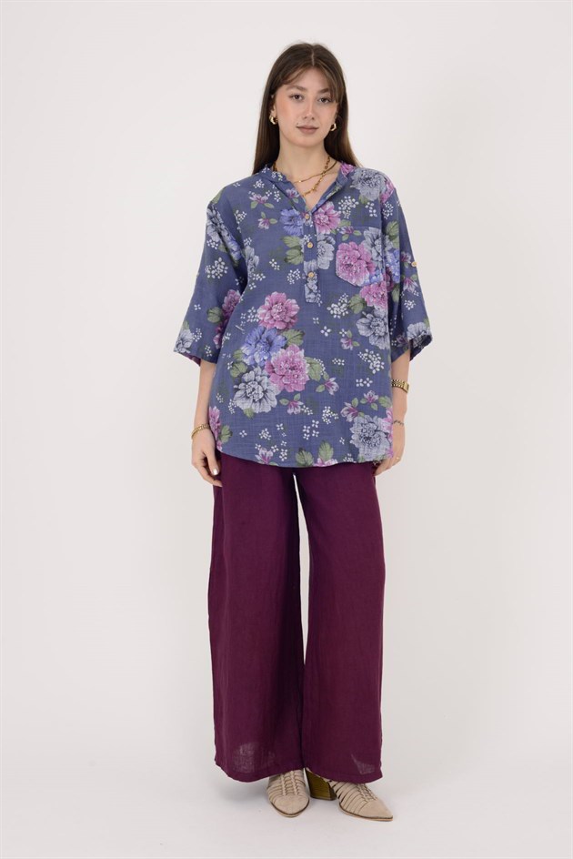 12038 ÇİÇEK DESEN GÖMLEK