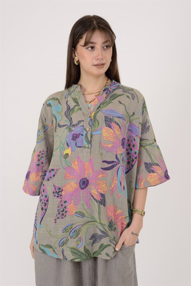 12038 ZAMBAK DESEN GÖMLEK