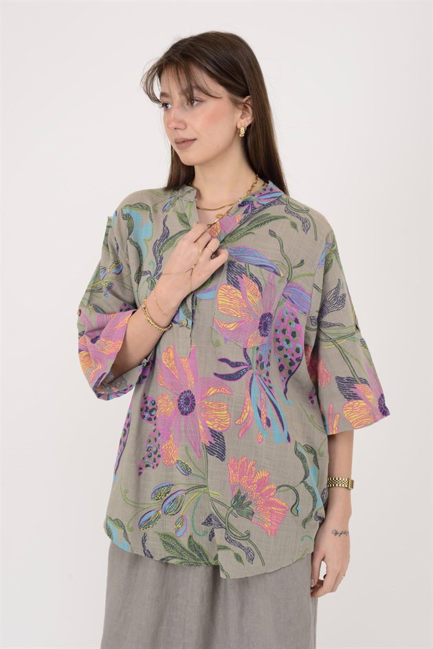 12038 ZAMBAK DESEN GÖMLEK