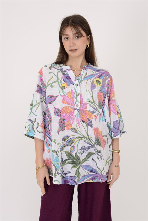 12038 ZAMBAK DESEN GÖMLEK