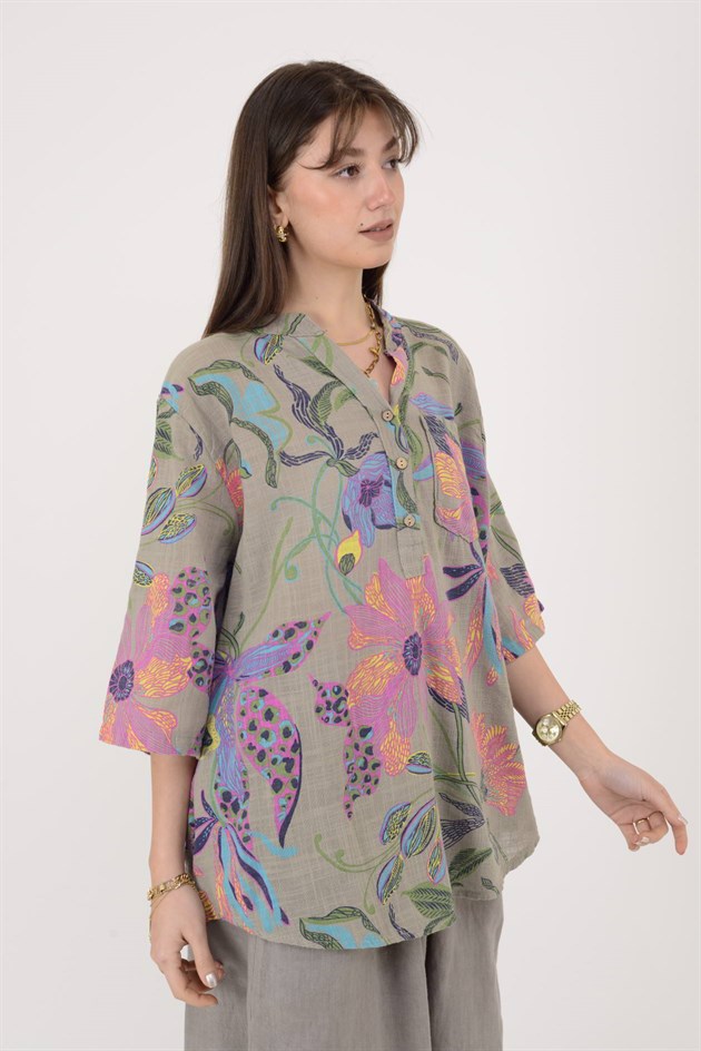 12038 ZAMBAK DESEN GÖMLEK