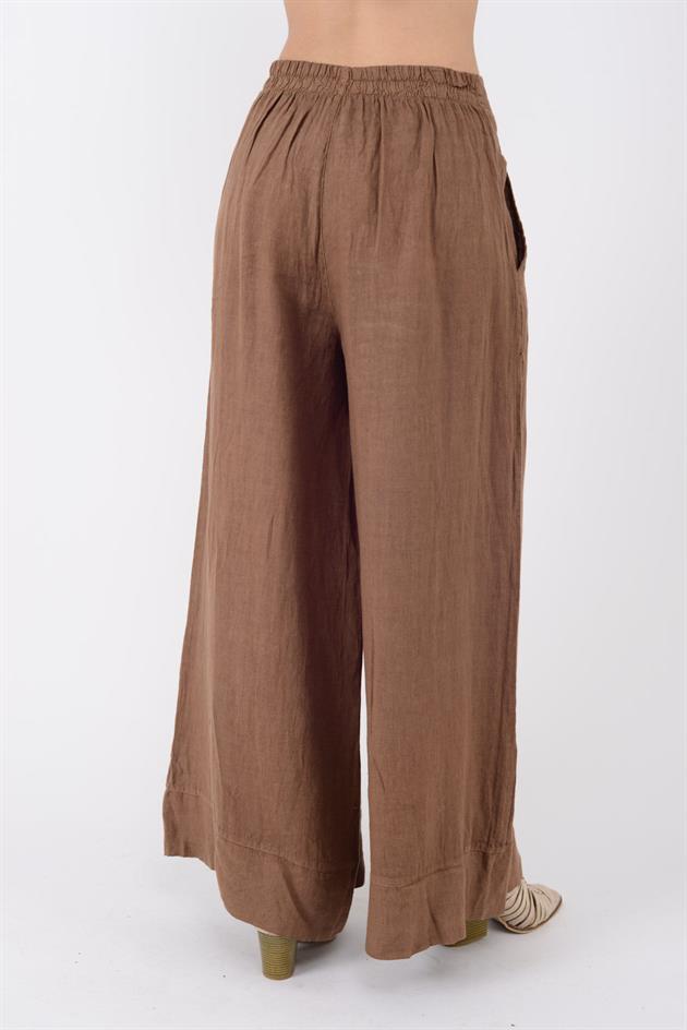 12786 PİLE DETAYLI KETEN PANTOLON