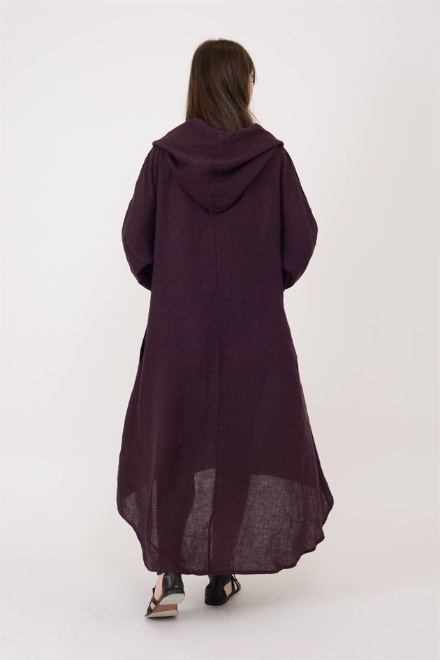 13357 KAMLERAN ŞAL YAKA KETEN ELBİSE