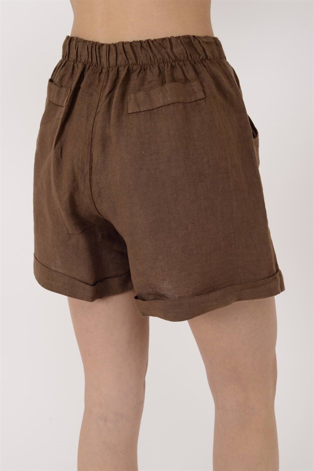 13803 BELDEN BAĞLAMALI KETEN ŞORT
