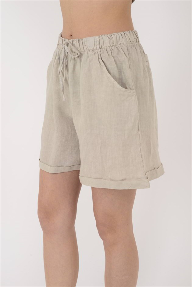 13803 BELDEN BAĞLAMALI KETEN ŞORT