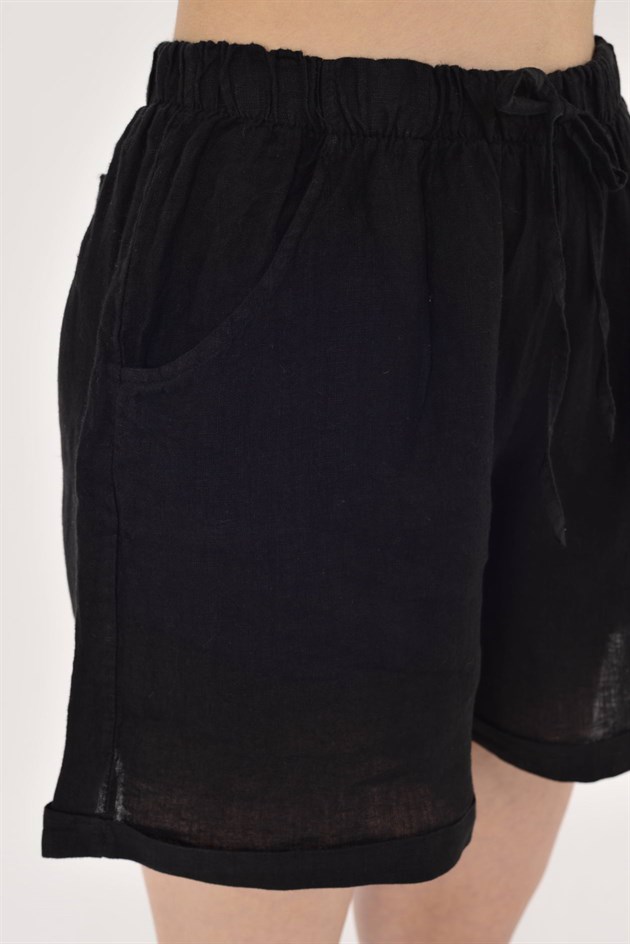 13803 BELDEN BAĞLAMALI KETEN ŞORT