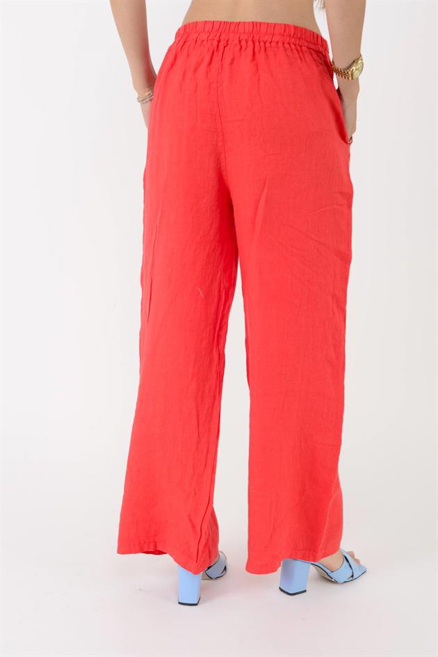 14300 BELİ LASTİKLİ BORU PAÇA KETEN PANTOLON