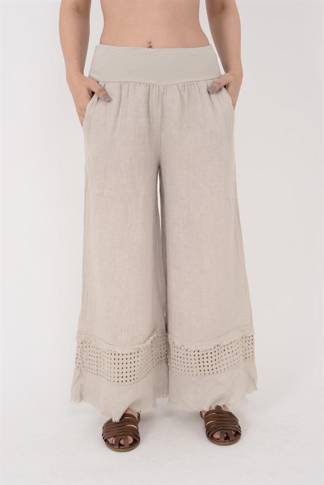 15-84 FİSTO DETAYLI KETEN PANTOLON