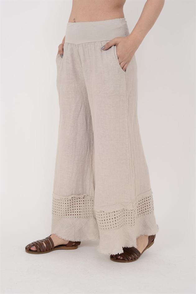 15-84 FİSTO DETAYLI KETEN PANTOLON