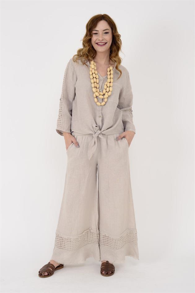 15-84 FİSTO DETAYLI KETEN PANTOLON