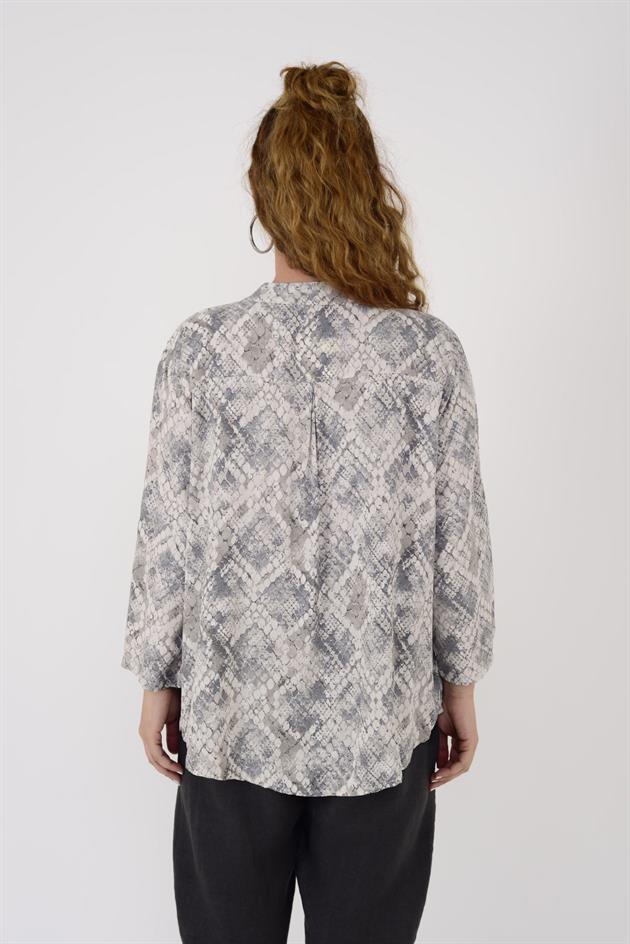 15451-9 PAYET DETAYLI DESENLİ GÖMLEK