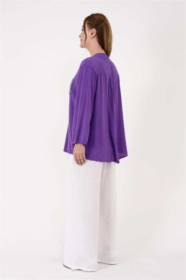 15451U PAYET DETAYLI GÖMLEK