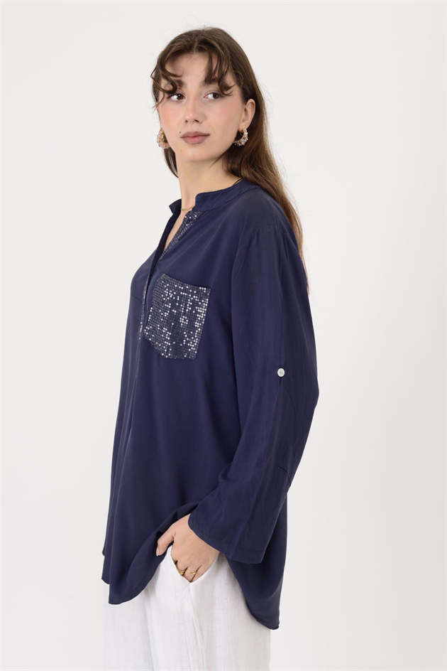 15451U PAYET DETAYLI GÖMLEK