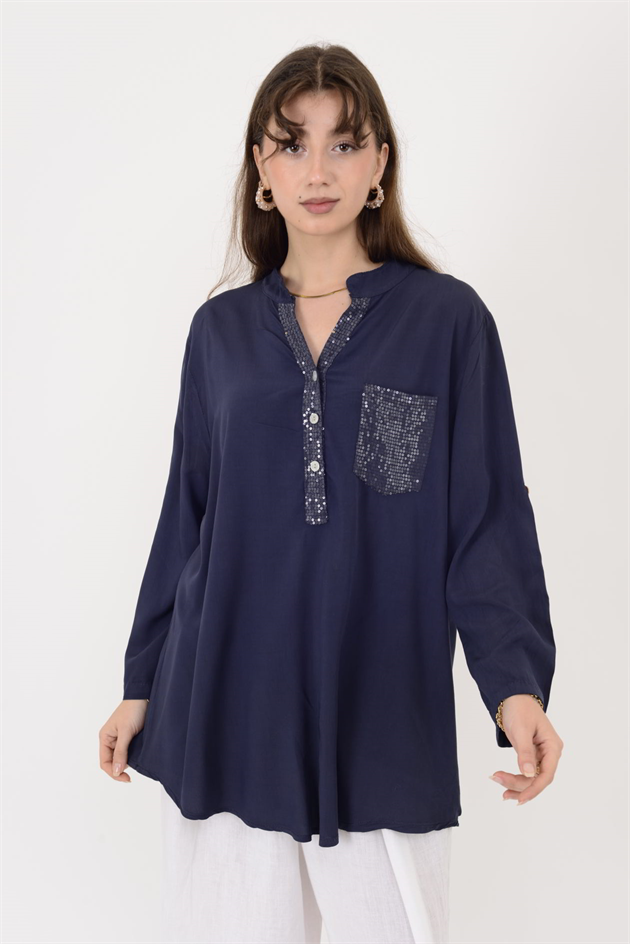 15451U PAYET DETAYLI GÖMLEK