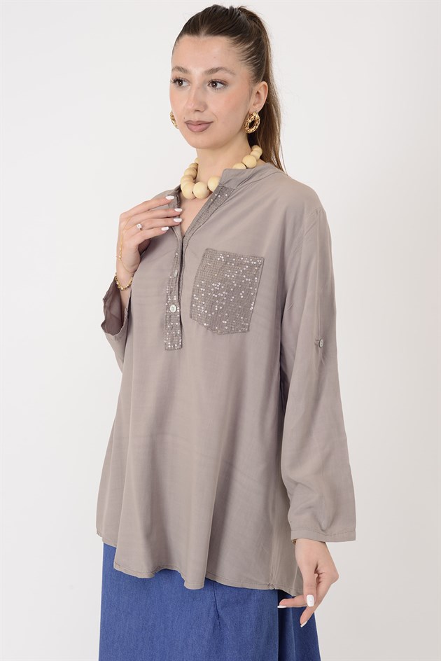 15451U PAYET DETAYLI GÖMLEK