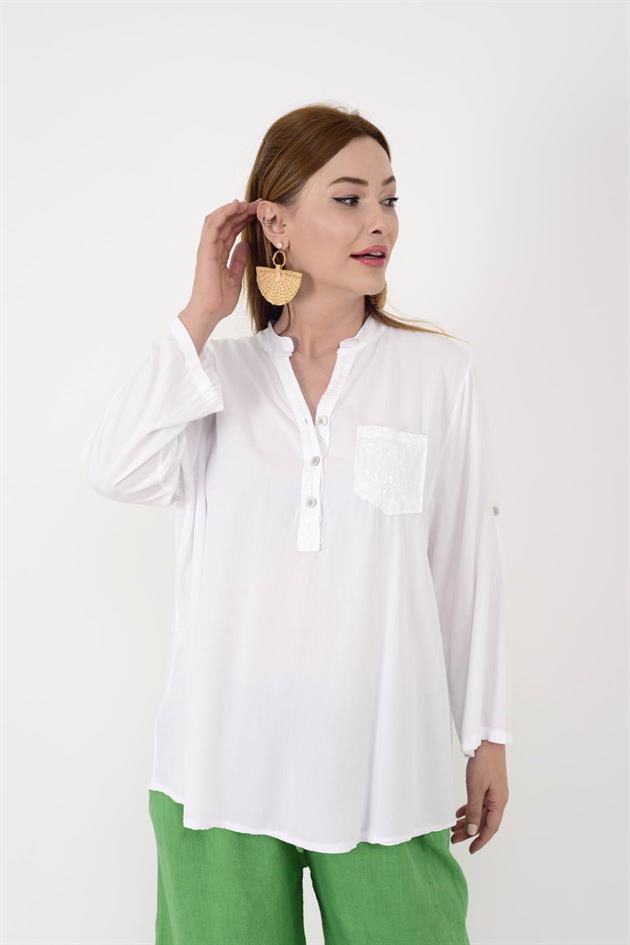 15451U PAYET DETAYLI GÖMLEK