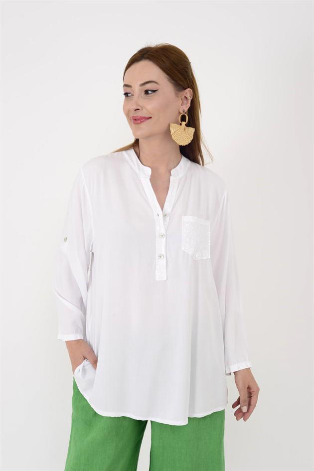 15451U PAYET DETAYLI GÖMLEK