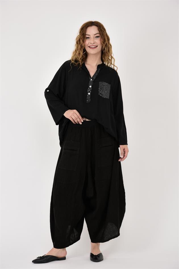 15451U PAYET DETAYLI GÖMLEK