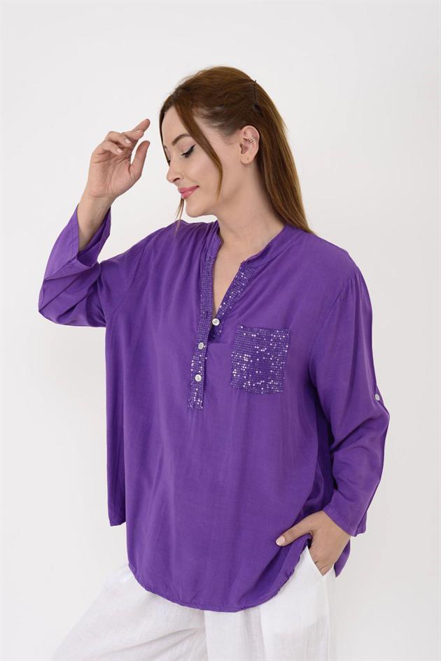 15451U PAYET DETAYLI GÖMLEK