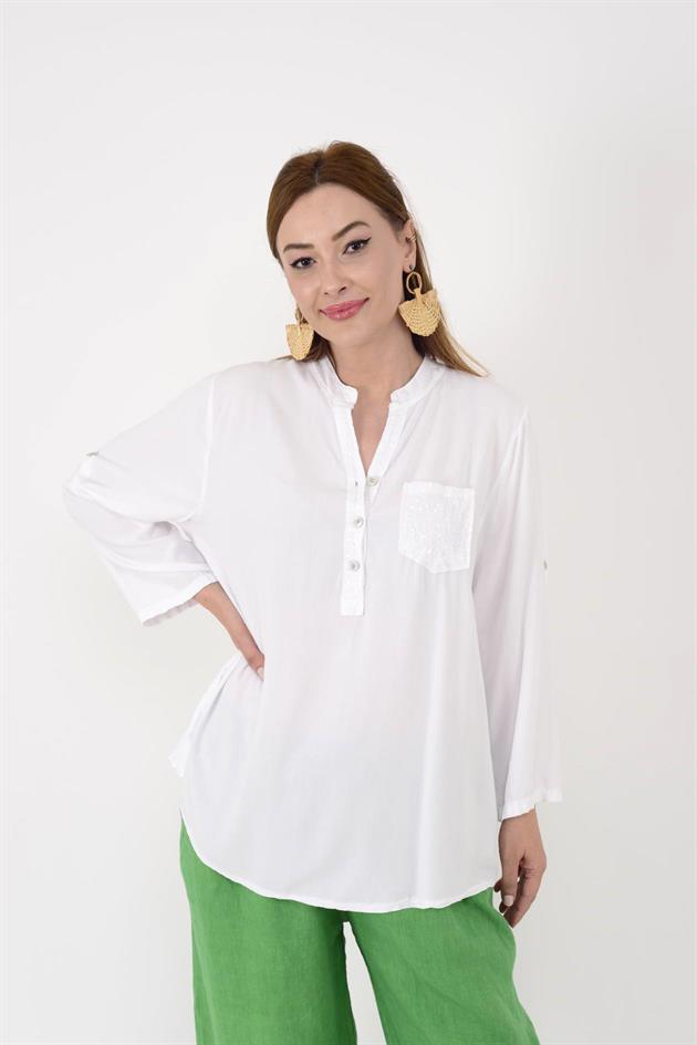 15451U PAYET DETAYLI GÖMLEK