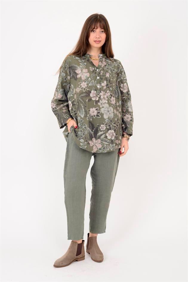 15455F-110 BAHAR DESEN ÜÇ DÜĞMELİ GÖMLEK