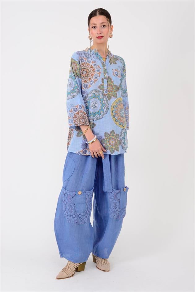 15455F-14 MANDALA DESEN GÖMLEK