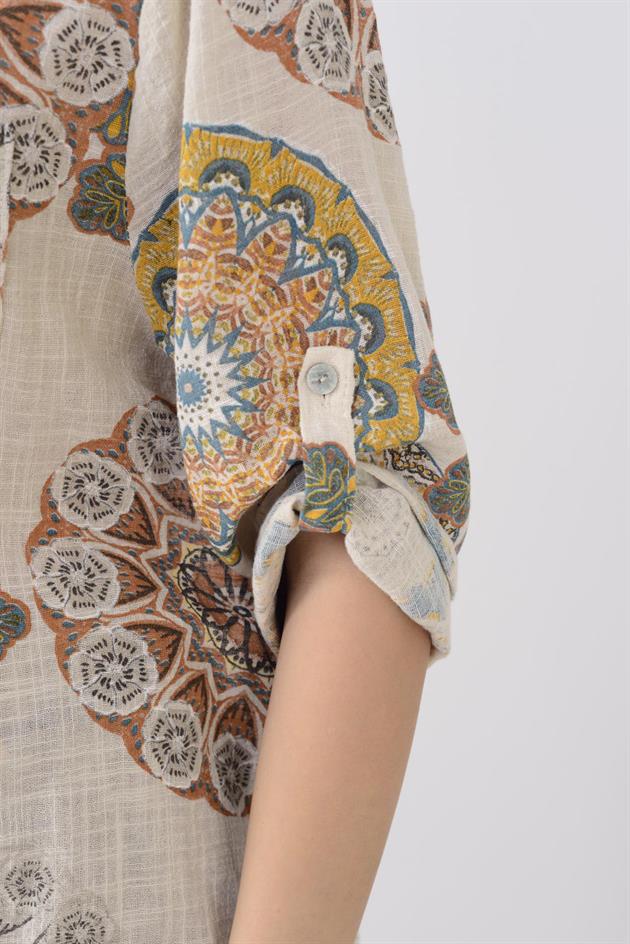 15455F-14 MANDALA DESEN GÖMLEK