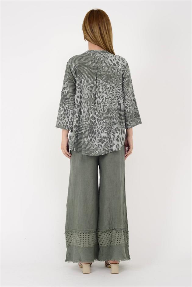 15455F-18 LEOPAR DESEN GÖMLEK