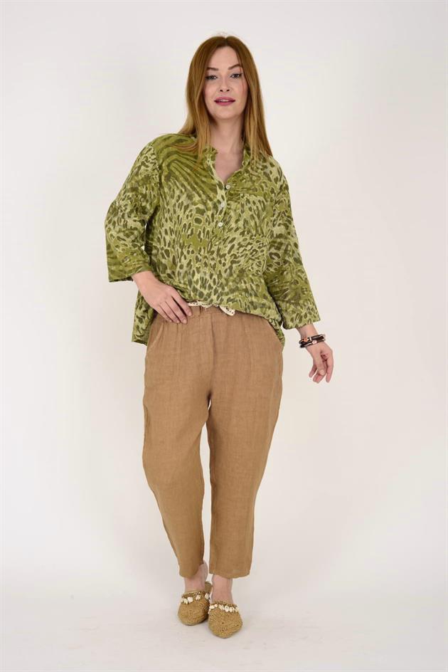 15455F-18 LEOPAR DESEN GÖMLEK