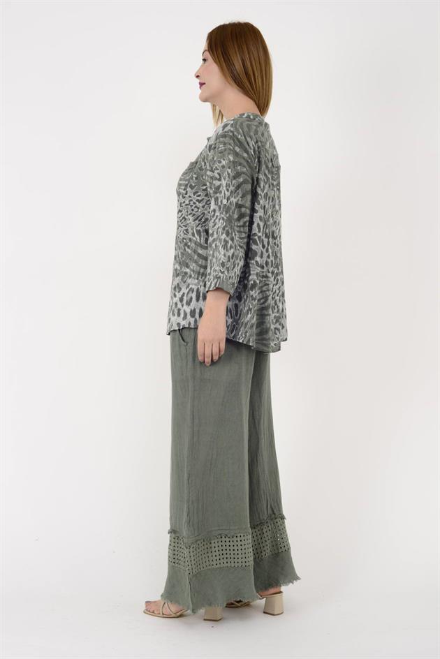 15455F-18 LEOPAR DESEN GÖMLEK