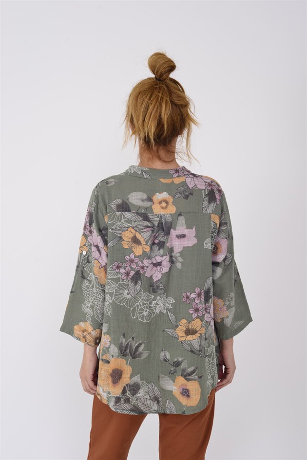 15455F-2 CORELLA ÇİÇEK DESENLİ GÖMLEK