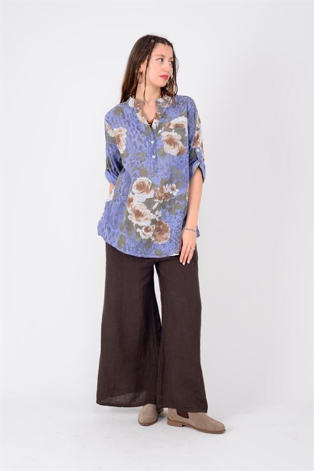 15455F-53 GÜL DESEN GÖMLEK