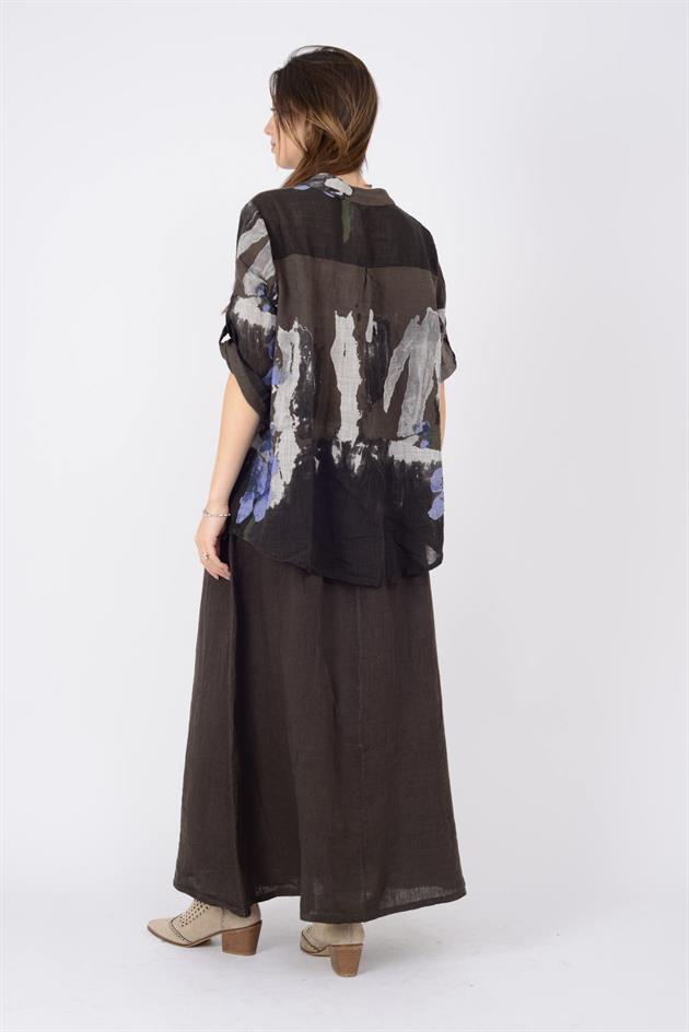 15455F-68 SPLASH ÇİÇEK DESEN GÖMLEK