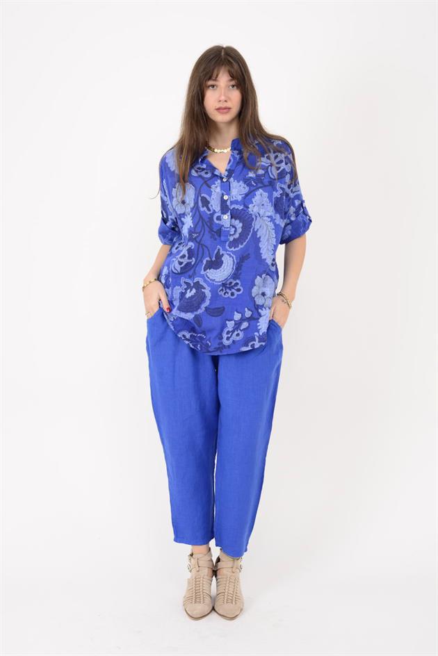 15455F-88 OTANTİK DESEN ÜÇ DÜĞMELİ GÖMLEK