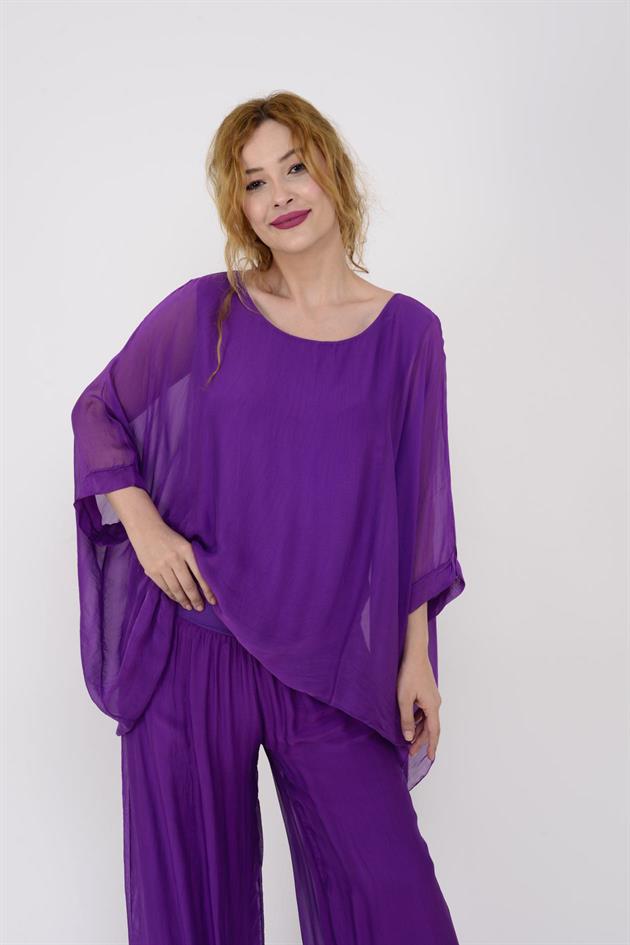 1688 YARASA KOL İPEK BLUZ