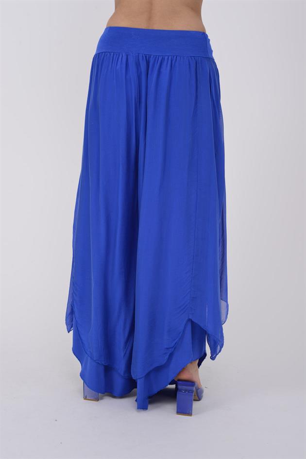 1899 ASİMETRİK KESİM KAPAKLI  İPEK ŞALVAR