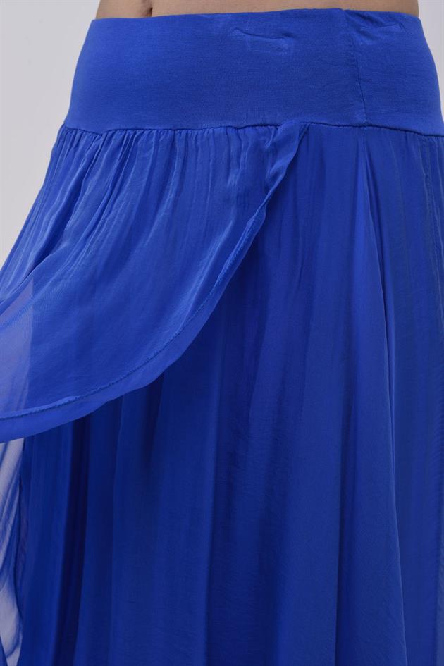 1899 ASİMETRİK KESİM KAPAKLI  İPEK ŞALVAR