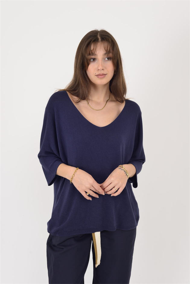 19004 V YAKA TRİKO BLUZ