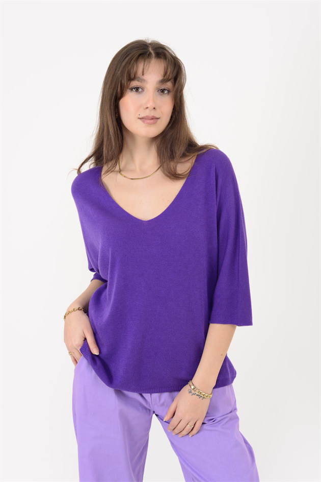19004 V YAKA TRİKO BLUZ