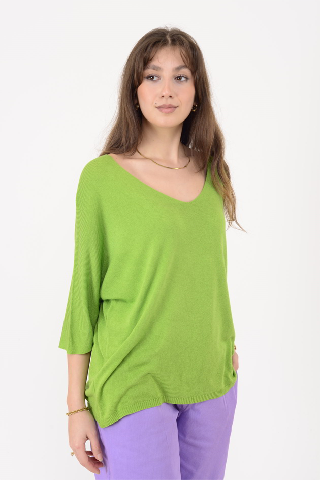 19004 V YAKA TRİKO BLUZ
