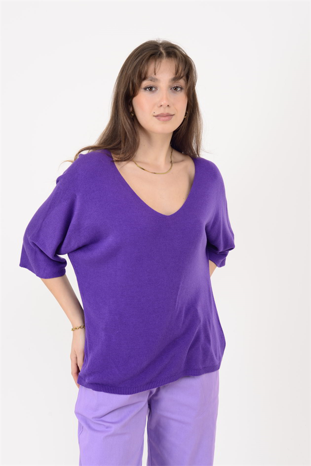 19004 V YAKA TRİKO BLUZ