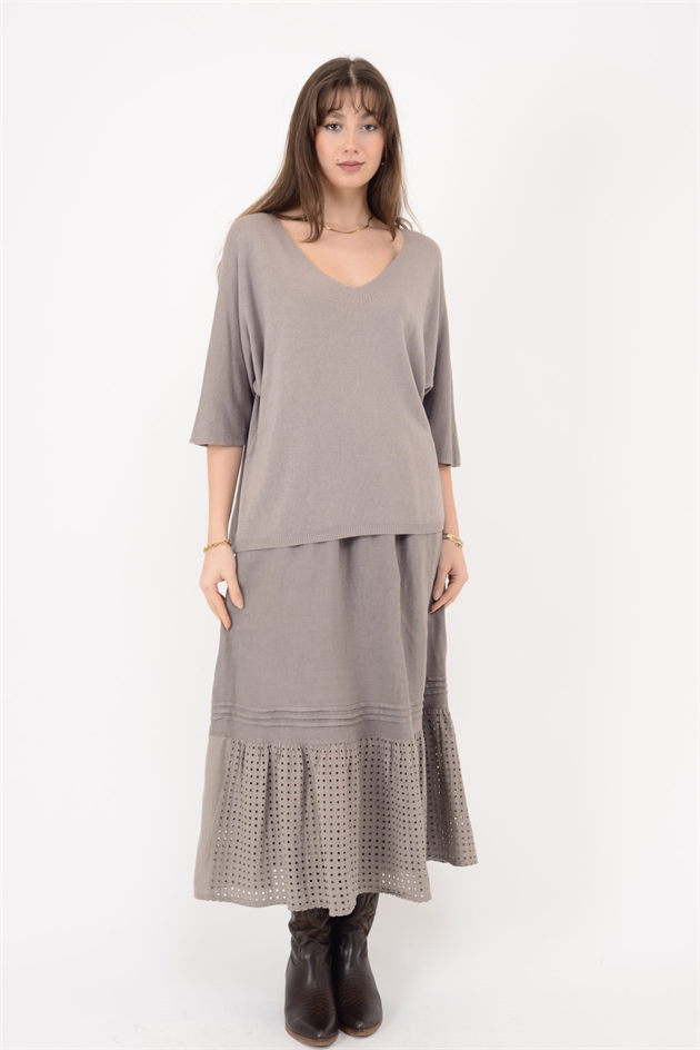 19004 V YAKA TRİKO BLUZ