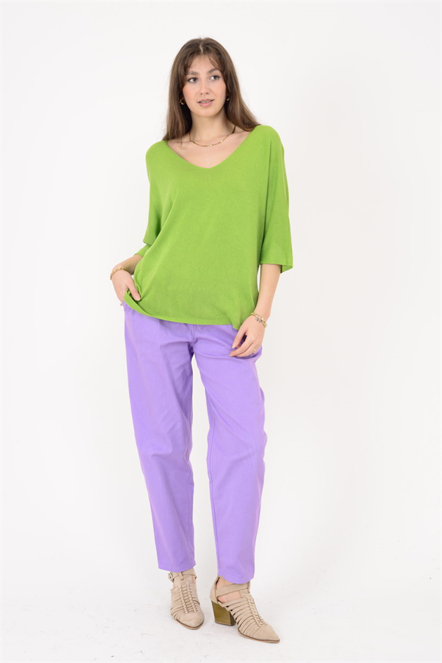 19004 V YAKA TRİKO BLUZ