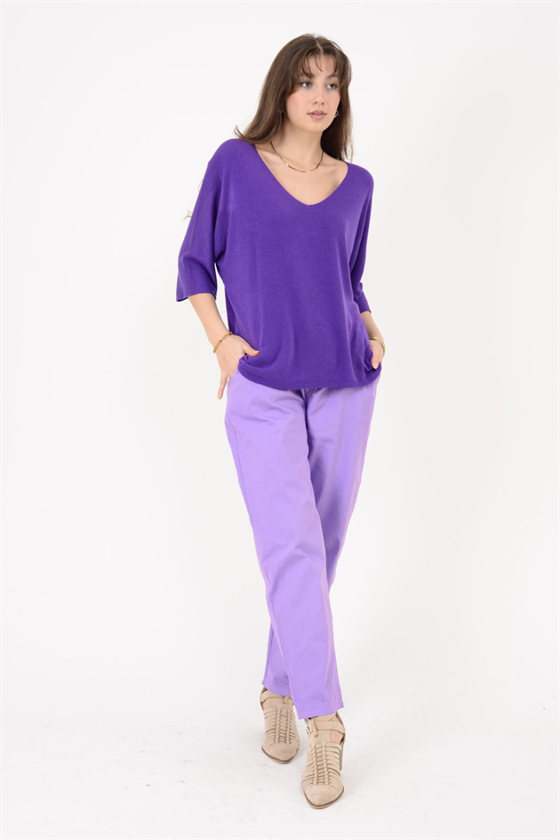 19004 V YAKA TRİKO BLUZ