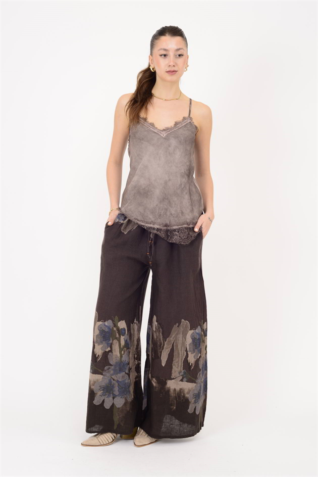 2029/2 DANTEL DETAYLI ASKILI SATEN BLUZ