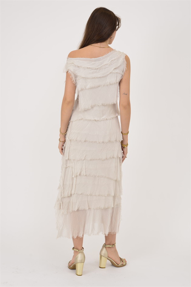 2031 KAT KAT İPEK ELBİSE