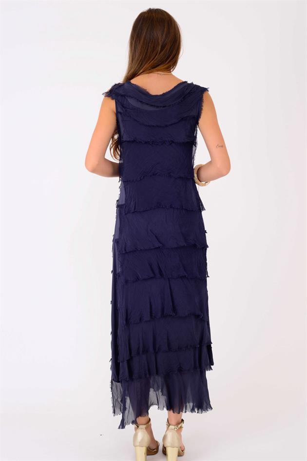 2031 KAT KAT İPEK ELBİSE