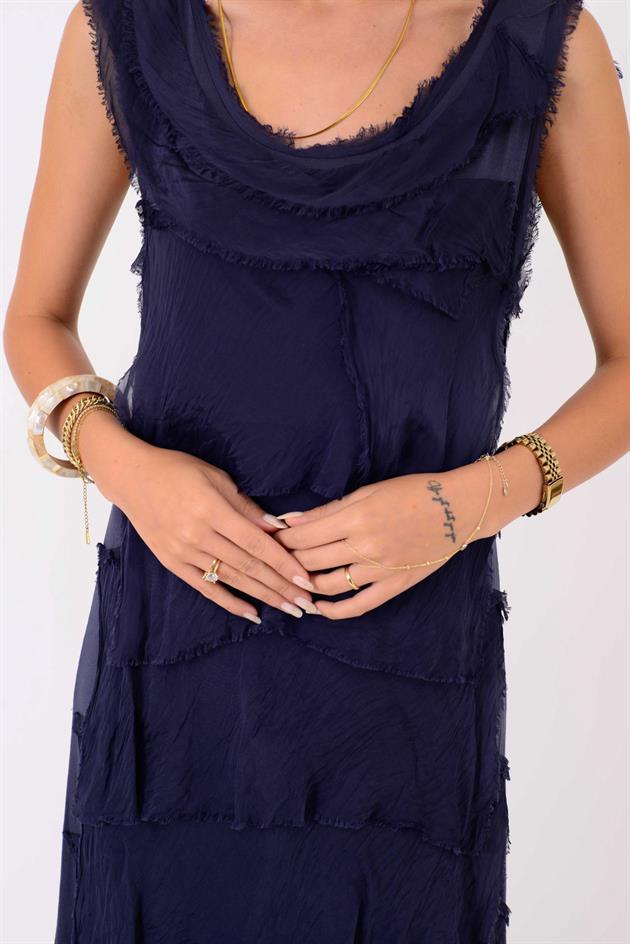 2031 KAT KAT İPEK ELBİSE