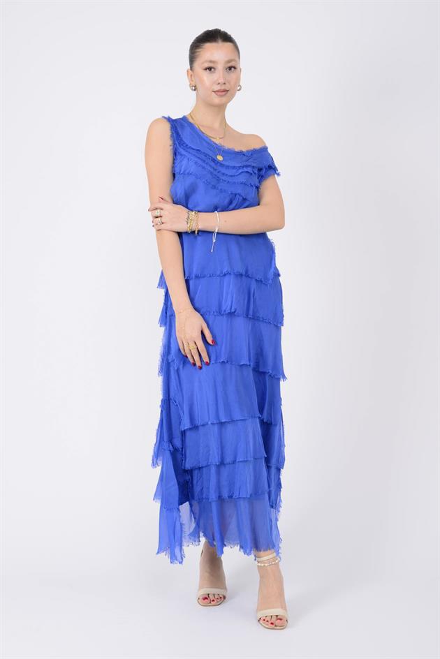 2031 KAT KAT İPEK ELBİSE