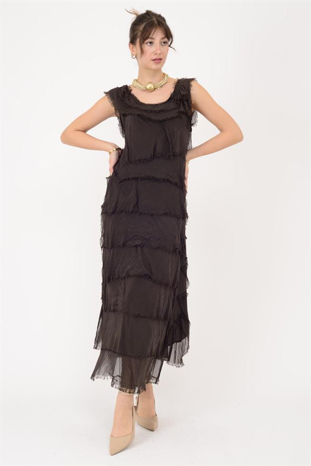 2031 KAT KAT İPEK ELBİSE